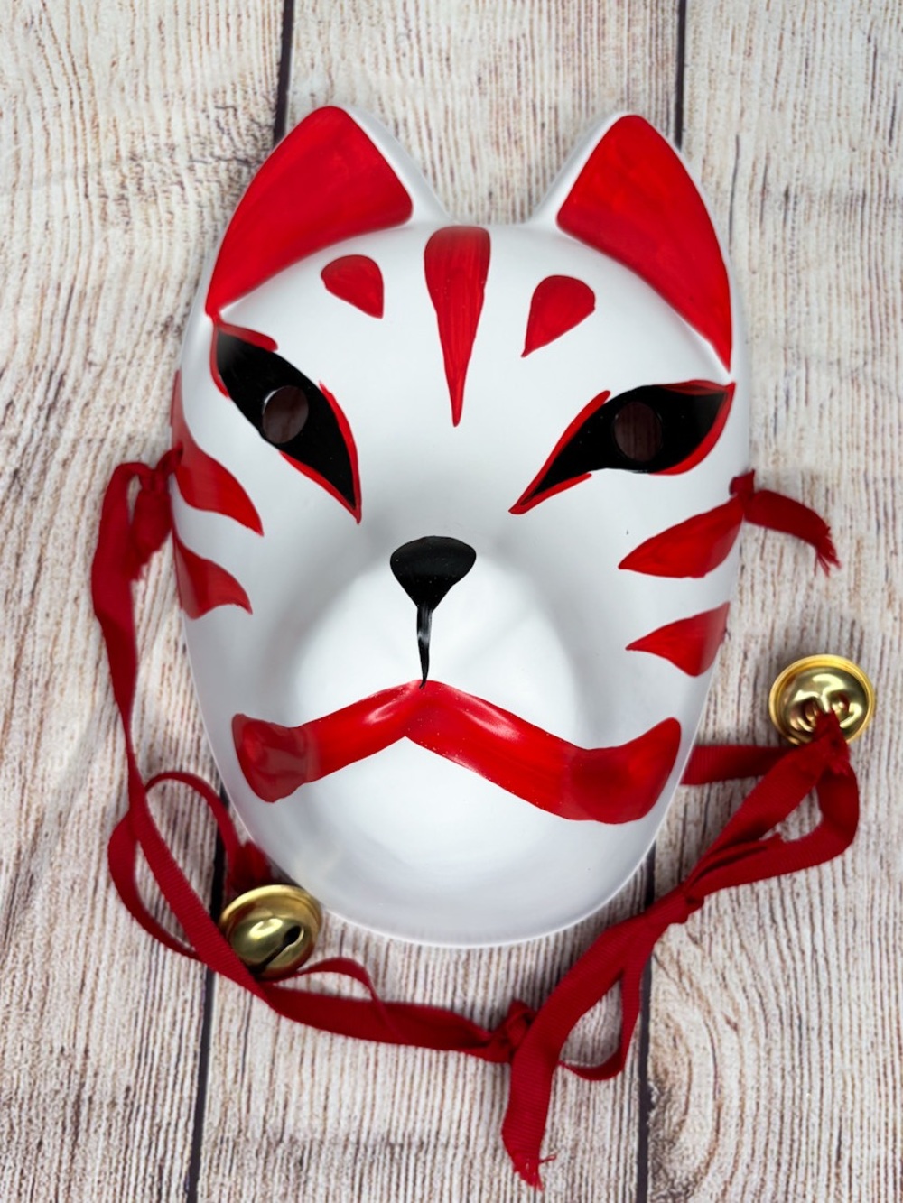 Red and White Kitsune Fox Japanese Festival Cosplay Mask